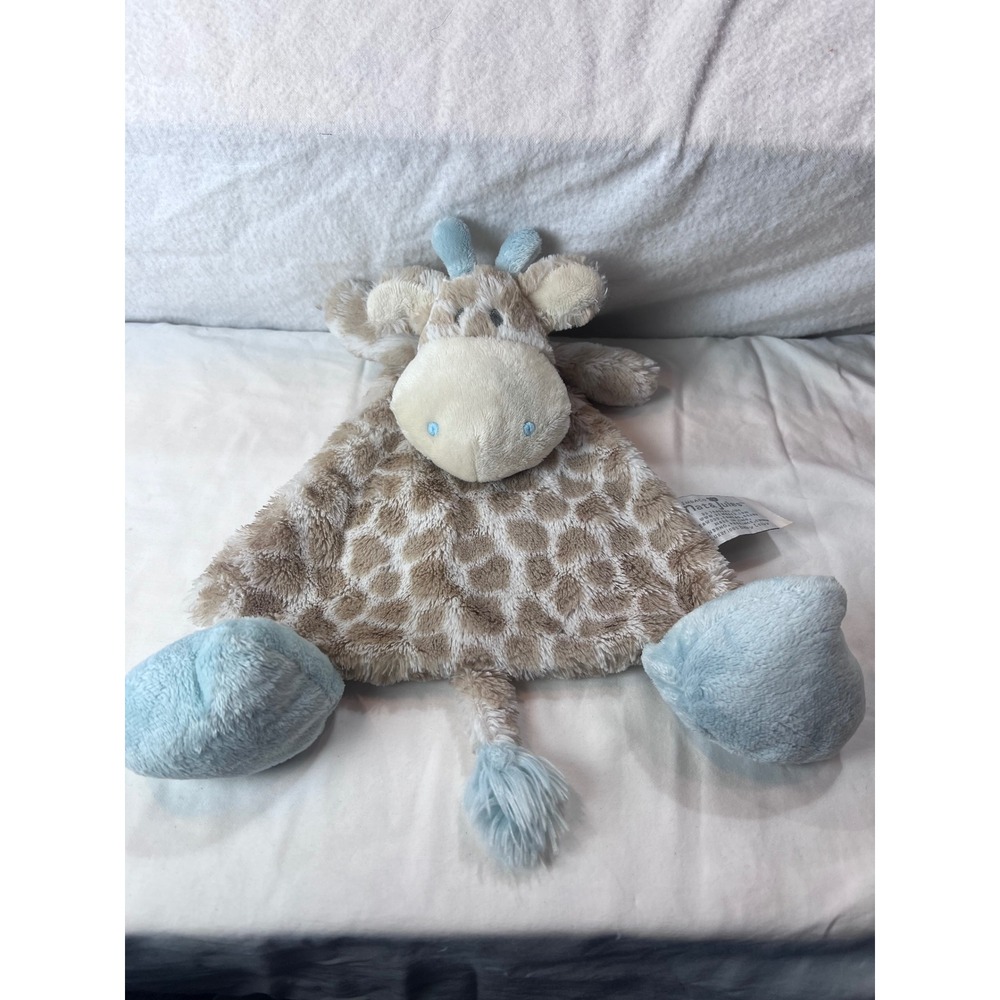 Demdaco Nat & Jules Giraffe Lovey Baby Security Blanket Blue Tan N00501 Colby